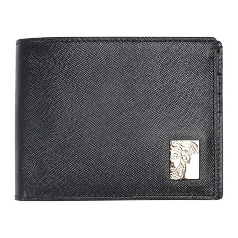 versace collection leather bi-fold wallet|versace wallet case.